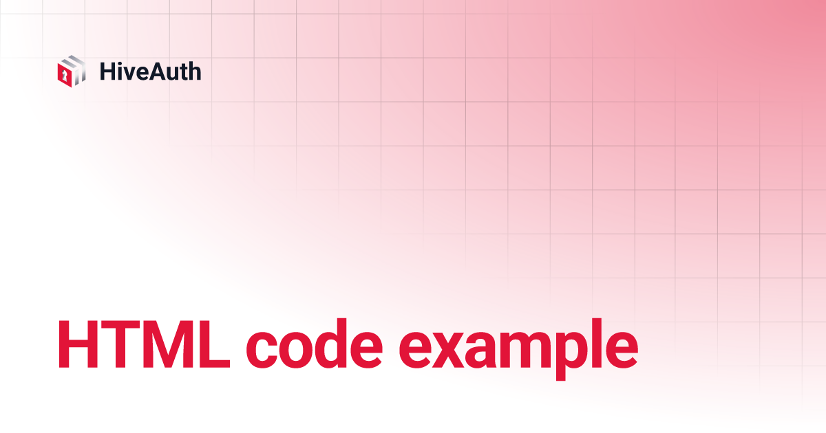 HTML code example | HiveAuth